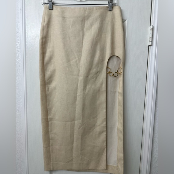 Zara cut out linen skirt Nwt - Picture 2 of 6